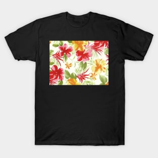 Tropical Hibiscus Floral Fiesta T-Shirt